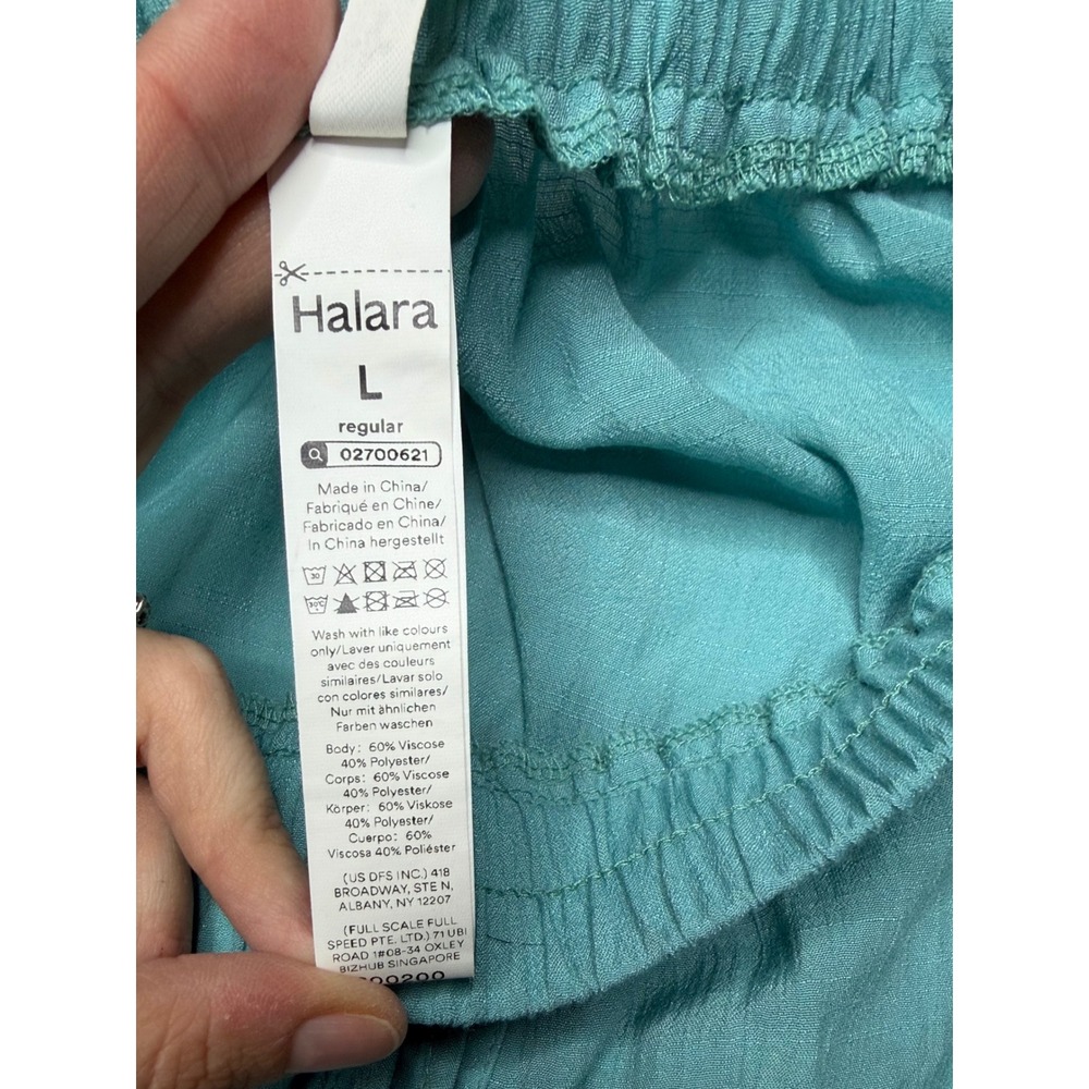 Halara Turquoise Blue Button Front Handkerchief Hem Midi Skirt Large - Picture 4 of 4